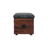 Black Buffalo hide leather Storage Trunk - Artisan Furniture - Flyclothing LLC