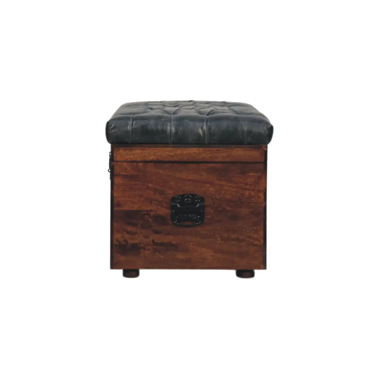 Black Buffalo hide leather Storage Trunk - Artisan Furniture - Flyclothing LLC