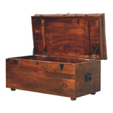 Brown Buffalo hide leather Storage Trunk - Artisan Furniture - Flyclothing LLC
