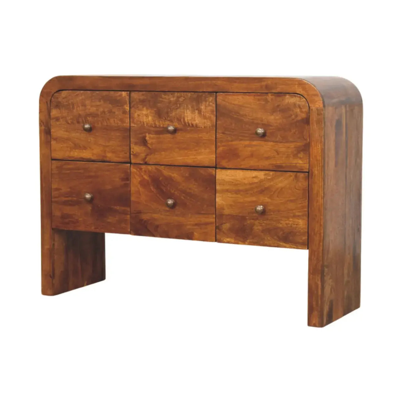 Darcy 3 over 3 Drawer Chest in Chestnut Finish - Artisan Furniture - Flyclothing LLC