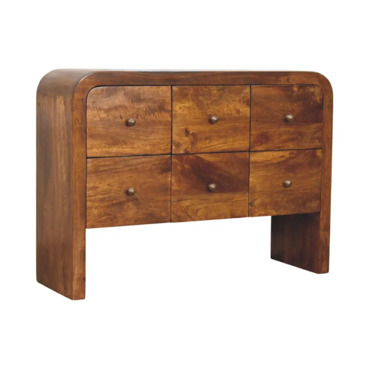 Darcy 3 over 3 Drawer Chest in Chestnut Finish - Artisan Furniture - Flyclothing LLC