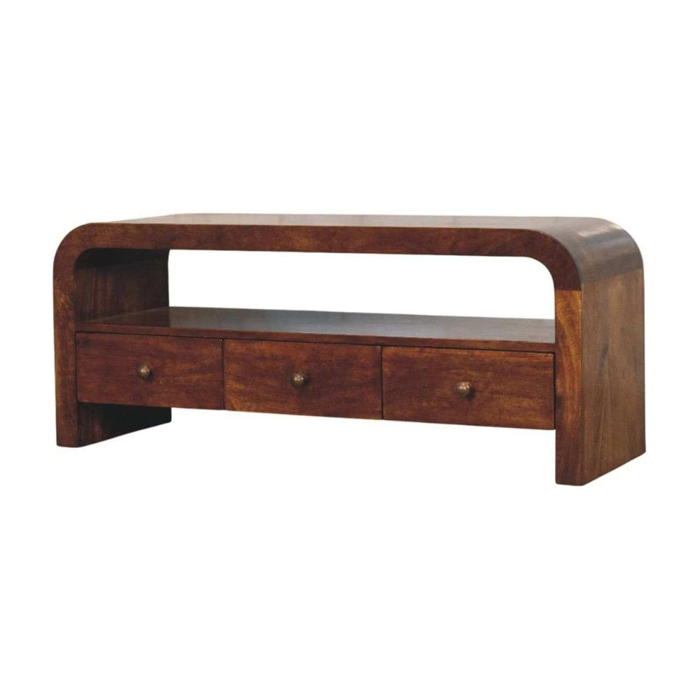 Darcy 3 drawer Open Shelf Chestnut Media unit - Artisan Furniture - Flyclothing LLC