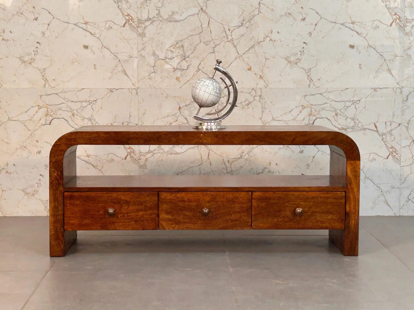 Darcy 3 drawer Open Shelf Chestnut Media unit - Artisan Furniture - Flyclothing LLC