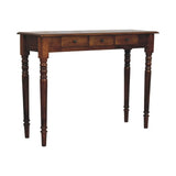 Turned Legs 3 Drawer Chestnut Console - Artisan Furniture - Flyclothing LLC
