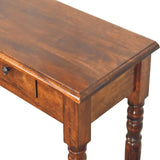 Turned Legs 3 Drawer Chestnut Console - Artisan Furniture - Flyclothing LLC