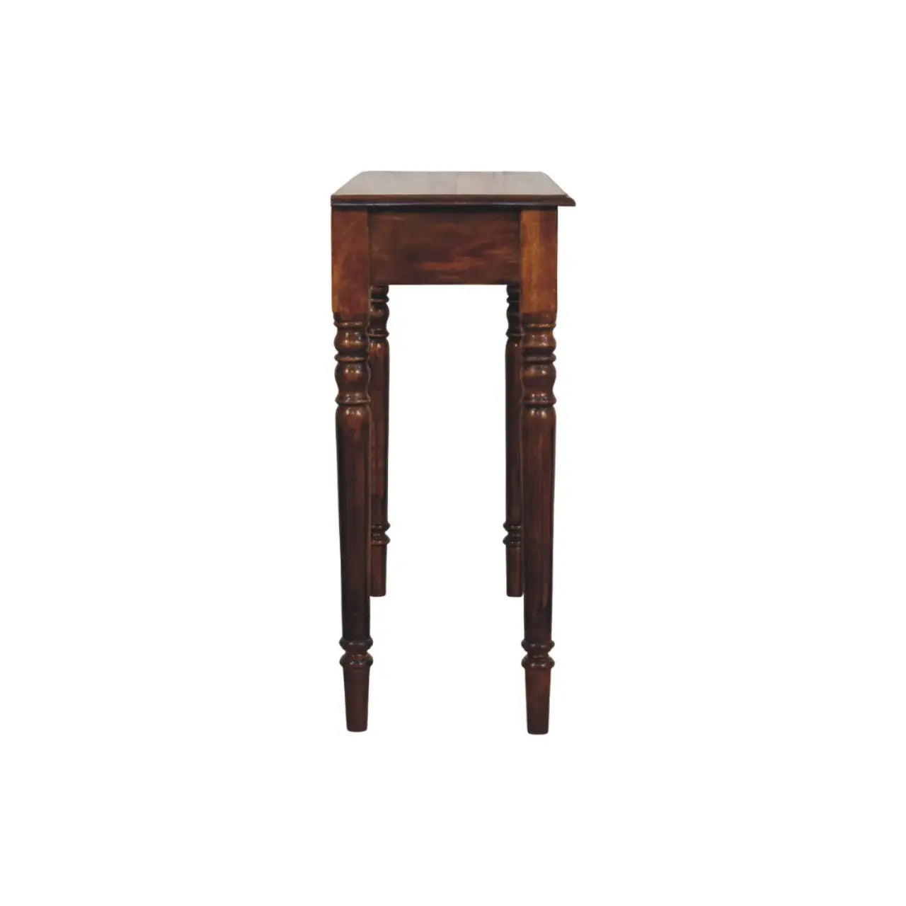 Turned Legs 3 Drawer Chestnut Console - Artisan Furniture - Flyclothing LLC