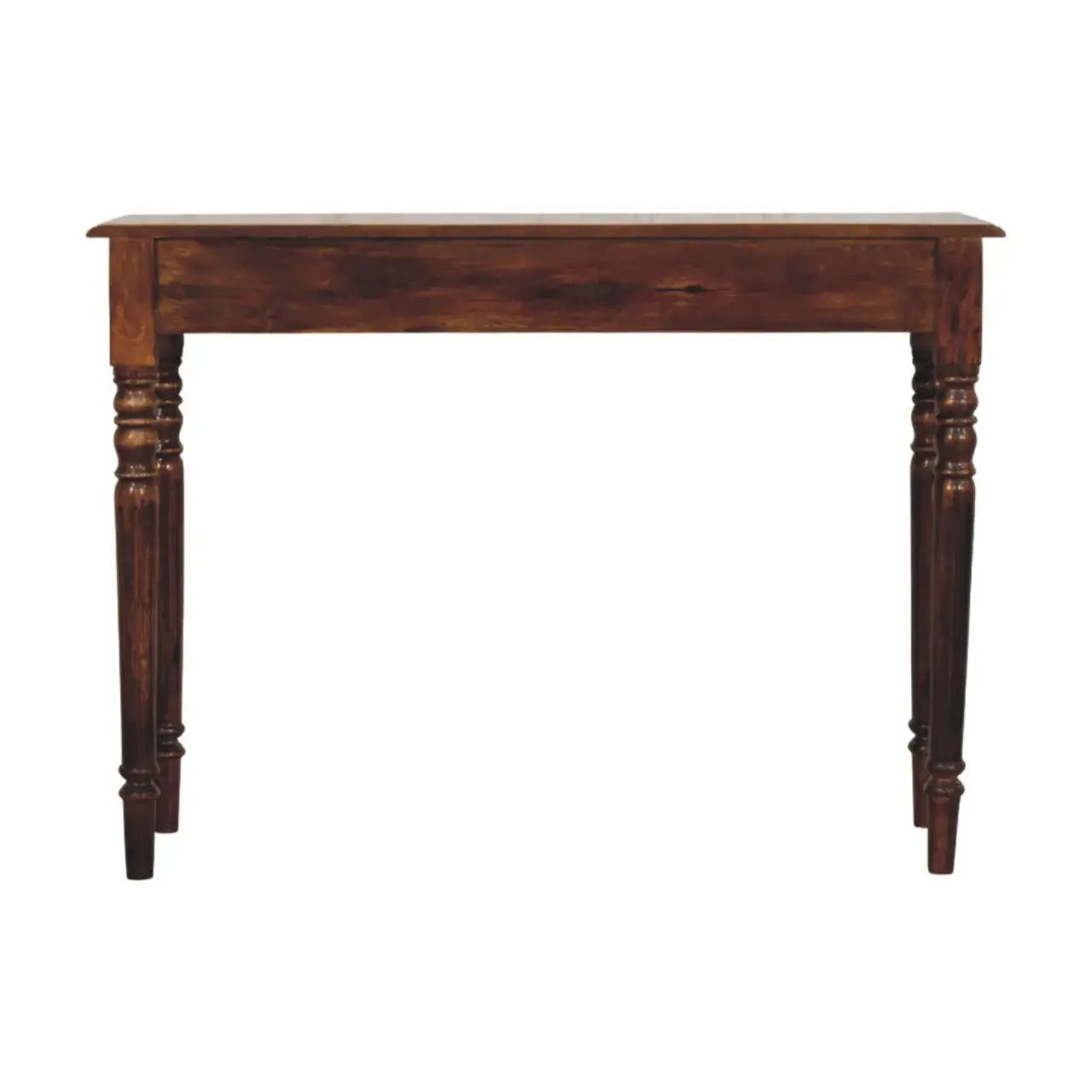 Turned Legs 3 Drawer Chestnut Console - Artisan Furniture - Flyclothing LLC