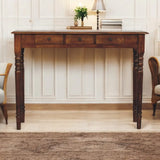 Turned Legs 3 Drawer Chestnut Console - Artisan Furniture - Flyclothing LLC