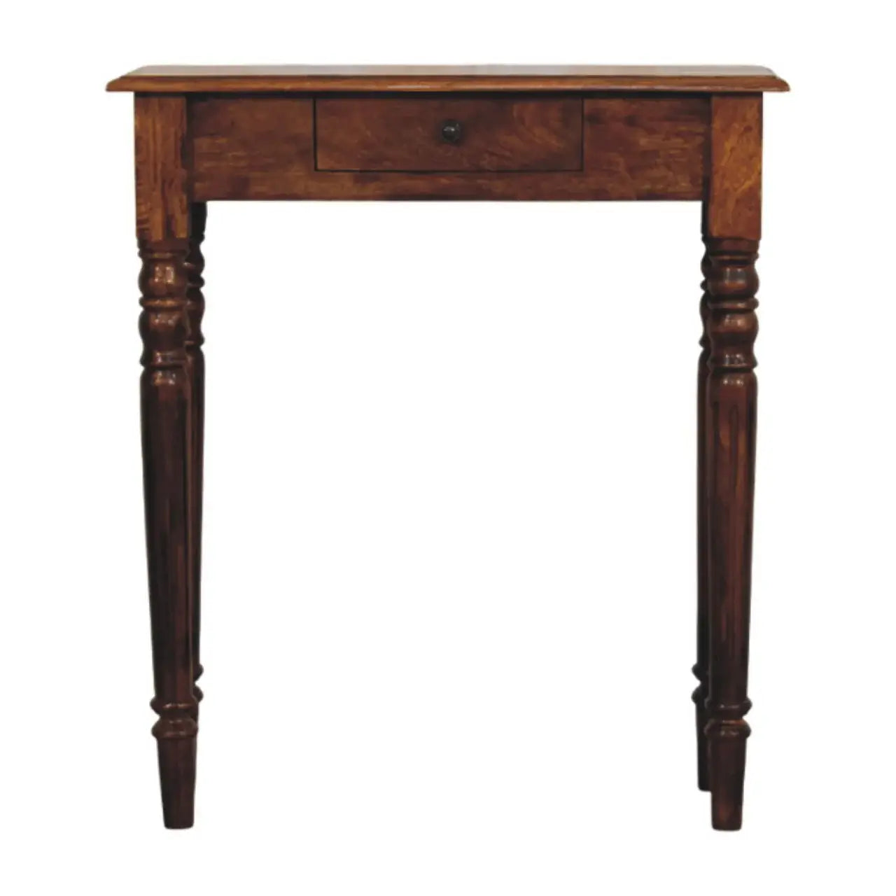 Turned Legs 1 Drawer Chestnut Console - Artisan Furniture - Flyclothing LLC