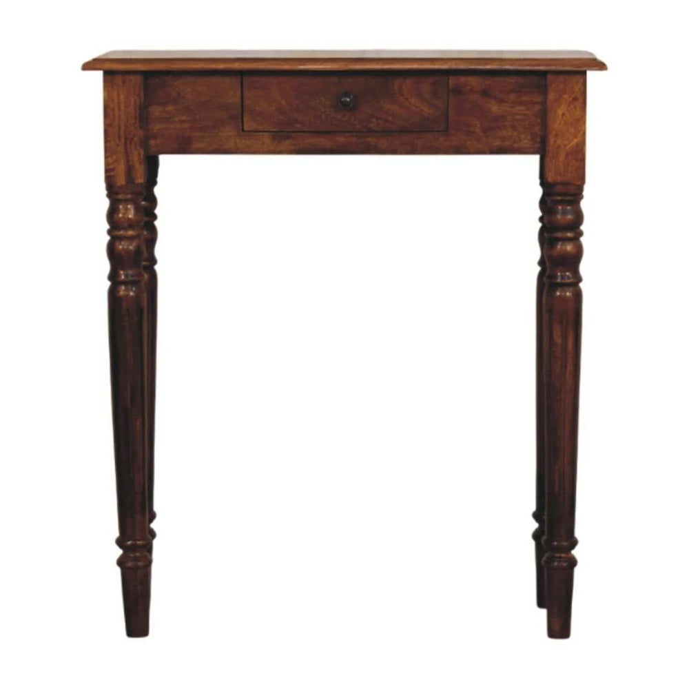 Turned Legs 1 Drawer Chestnut Console - Artisan Furniture - Flyclothing LLC