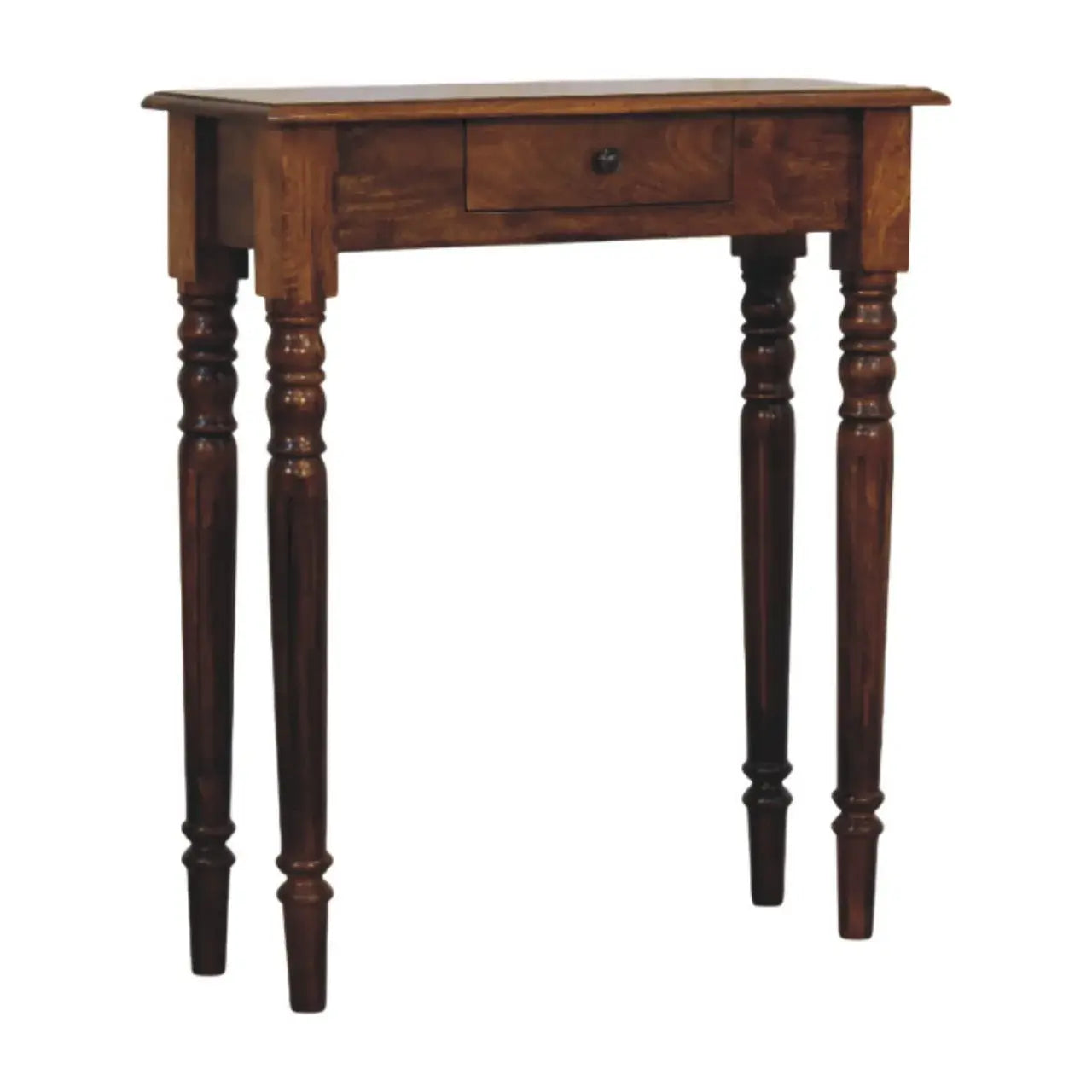 Turned Legs 1 Drawer Chestnut Console - Artisan Furniture - Flyclothing LLC