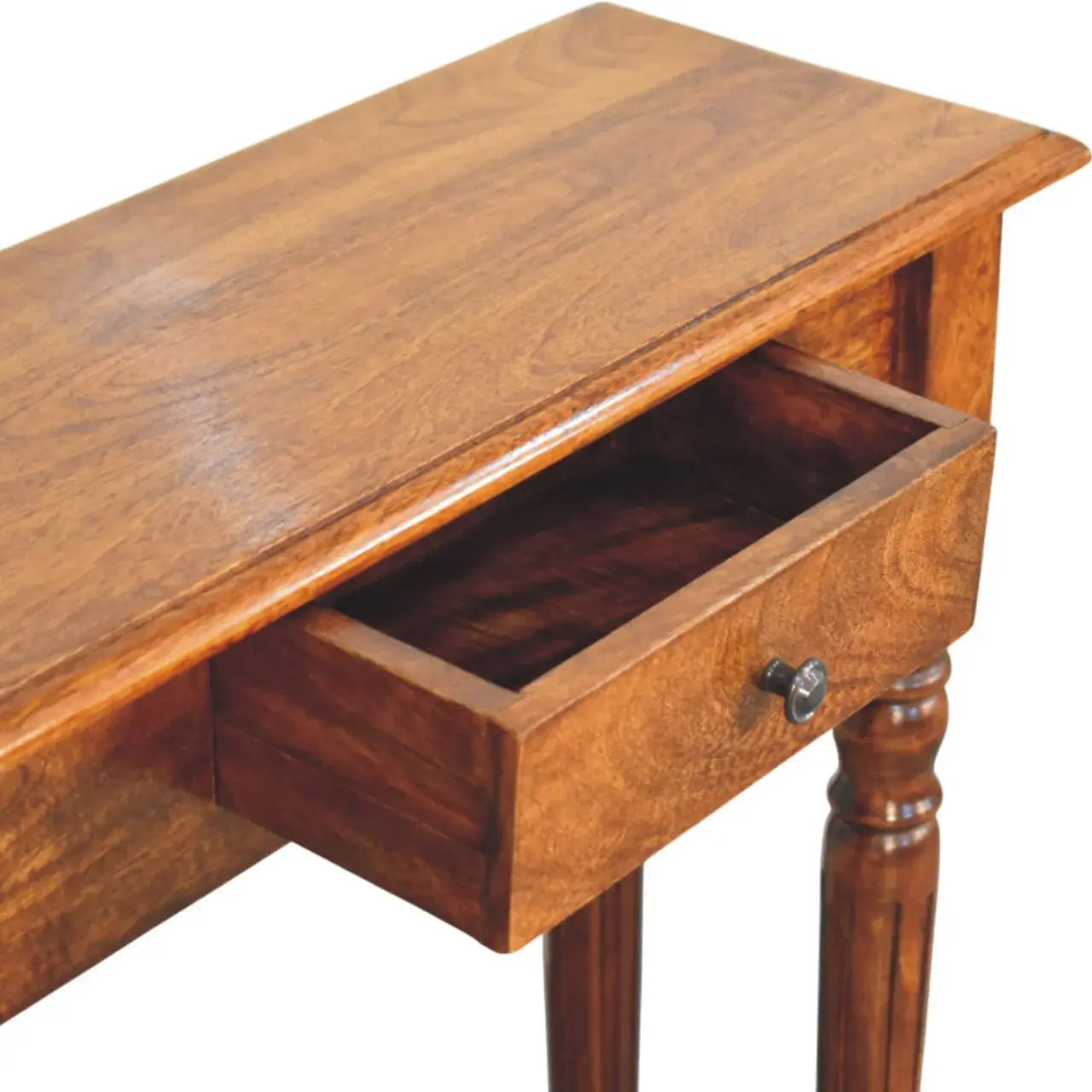 Turned Legs 1 Drawer Chestnut Console - Artisan Furniture - Flyclothing LLC