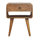 Avora Oak-ish Nightstand with Drawer and open slot - Artisan Furniture - Flyclothing LLC