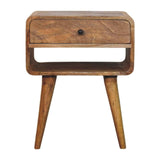 Avora Oak-ish Nightstand with Drawer and open slot - Artisan Furniture - Flyclothing LLC