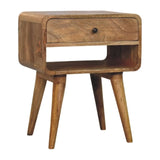 Avora Oak-ish Nightstand with Drawer and open slot - Artisan Furniture - Flyclothing LLC