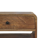 Avora Oak-ish Nightstand with Drawer and open slot - Artisan Furniture - Flyclothing LLC