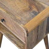 Avora Oak-ish Nightstand with Drawer and open slot - Artisan Furniture - Flyclothing LLC