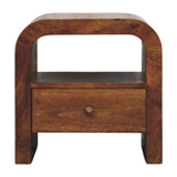Darcy Chestnut Nightstand with Drawer and open shelf - Artisan Furniture - Flyclothing LLC