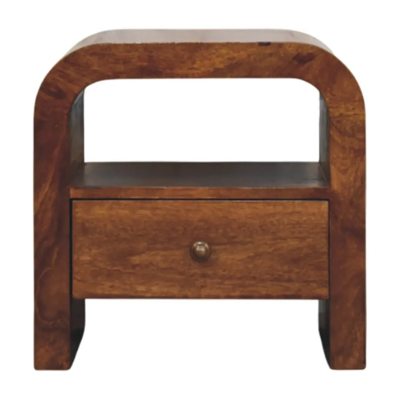 Darcy Chestnut Nightstand with Drawer and open shelf - Artisan Furniture - Flyclothing LLC