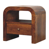 Darcy Chestnut Nightstand with Drawer and open shelf - Artisan Furniture - Flyclothing LLC