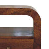 Darcy Chestnut Nightstand with Drawer and open shelf - Artisan Furniture - Flyclothing LLC