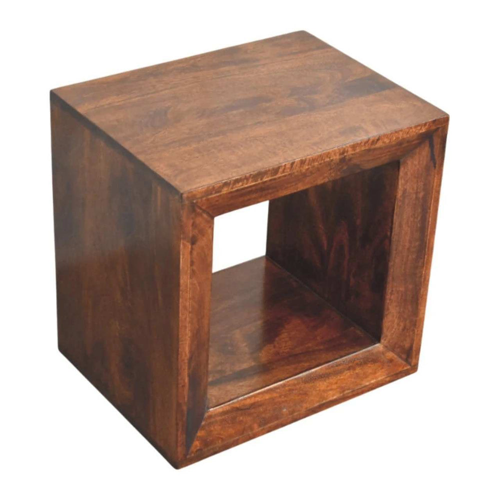 Solis Open California Walnut Side Table - Artisan Furniture - Flyclothing LLC