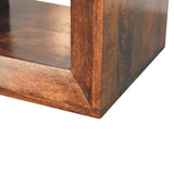 Solis Open California Walnut Side Table - Artisan Furniture - Flyclothing LLC
