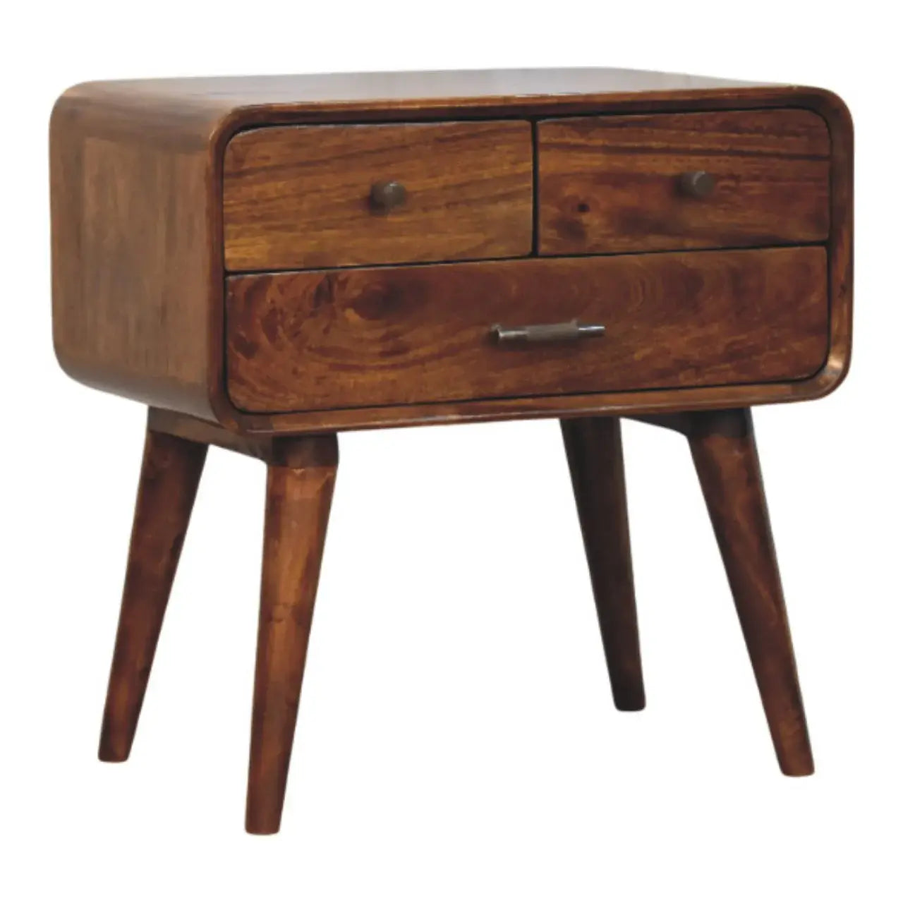 Avora 3-Drawer Chestnut Nightstand - Artisan Furniture - Flyclothing LLC