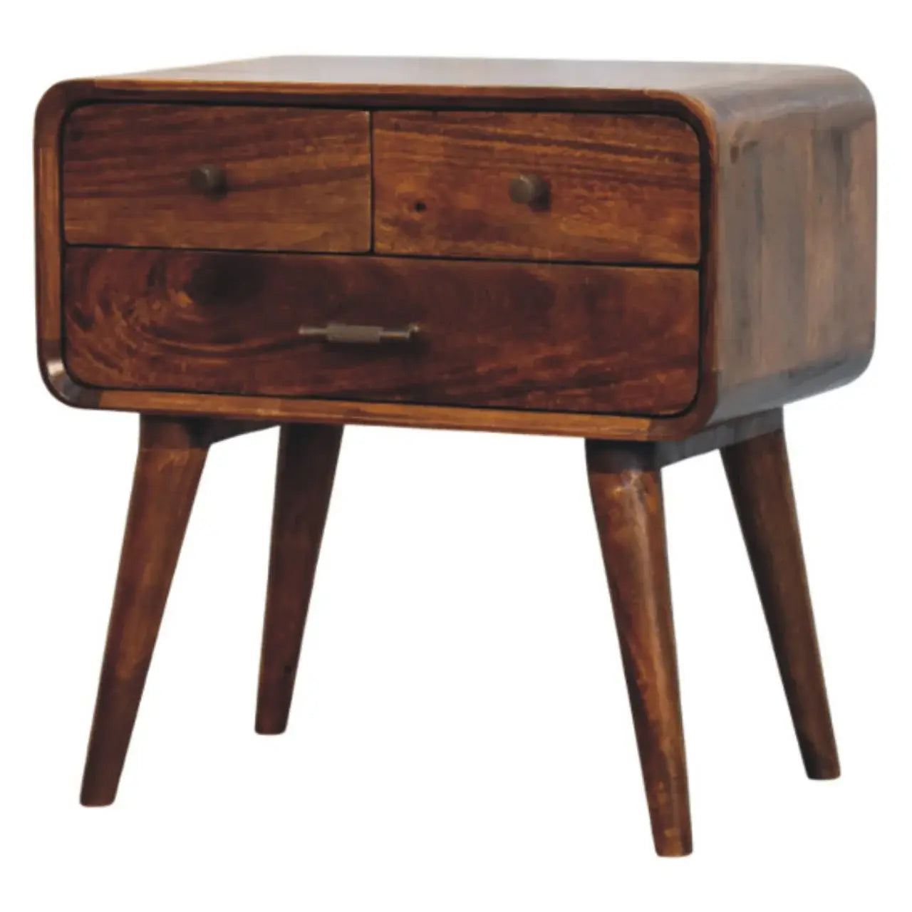 Avora 3-Drawer Chestnut Nightstand - Artisan Furniture - Flyclothing LLC