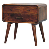 Avora 3-Drawer Chestnut Nightstand - Artisan Furniture - Flyclothing LLC