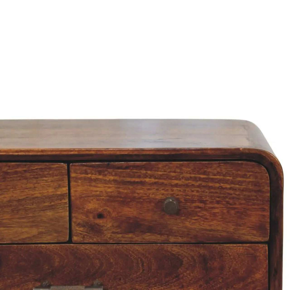 Avora 3-Drawer Chestnut Nightstand - Artisan Furniture - Flyclothing LLC