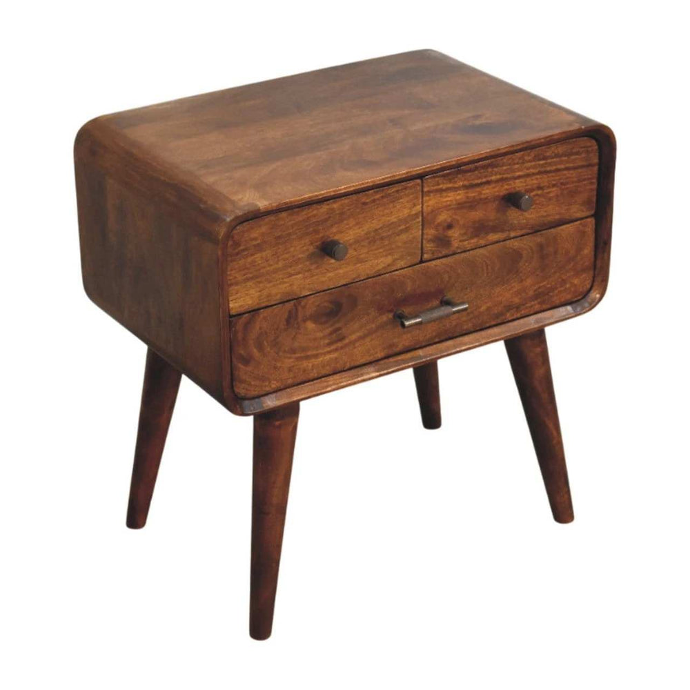 Avora 3-Drawer Chestnut Nightstand - Artisan Furniture - Flyclothing LLC