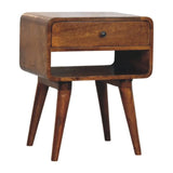 Avora Chestnut Nightstand with Drawer and open slot - Artisan Furniture - Flyclothing LLC