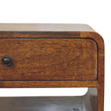 Avora Chestnut Nightstand with Drawer and open slot - Artisan Furniture - Flyclothing LLC