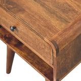 Avora Chestnut Nightstand with Drawer and open slot - Artisan Furniture - Flyclothing LLC