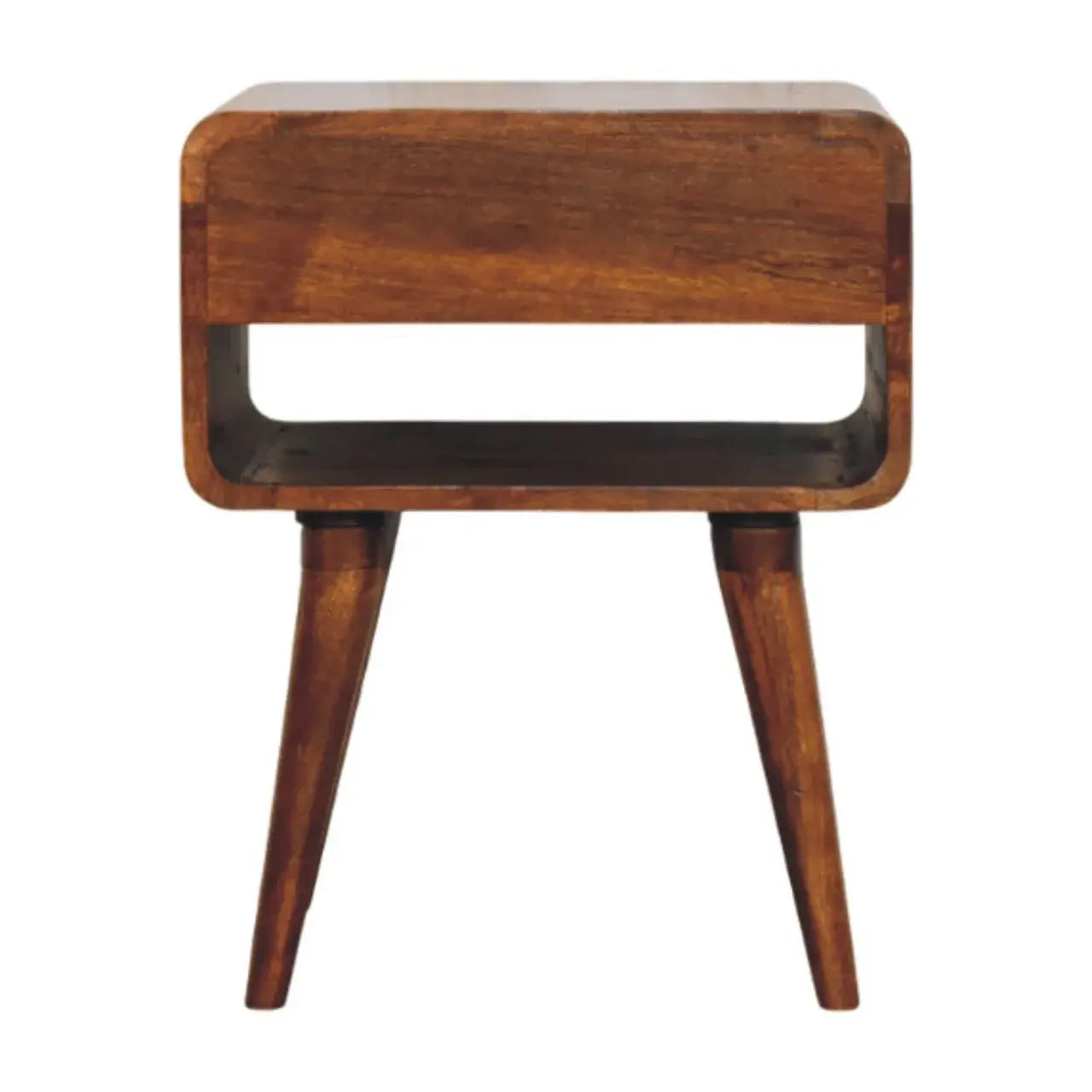 Avora Chestnut Nightstand with Drawer and open slot - Artisan Furniture - Flyclothing LLC