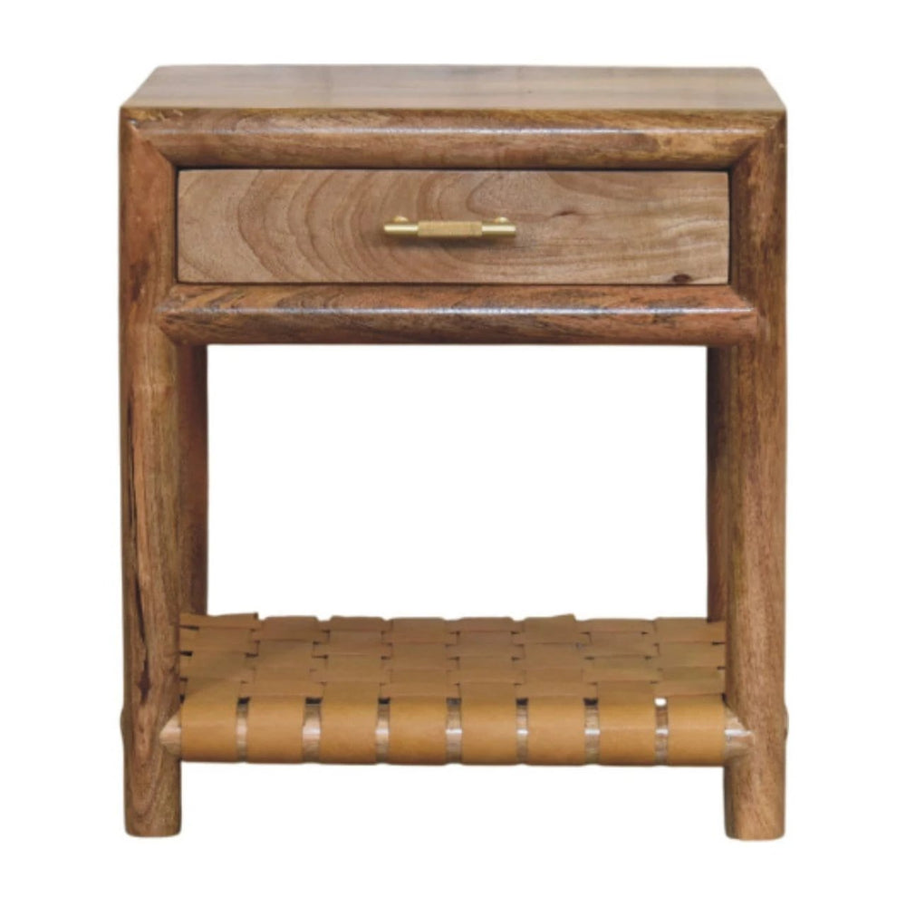Regency Woven Oak-ish Nightstand with Drawer - Artisan Furniture