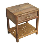 Regency Woven Oak-ish Nightstand with Drawer - Artisan Furniture - Flyclothing LLC