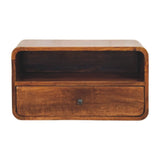 Avora Wall-Mounted Chestnut Nightstand - Artisan Furniture