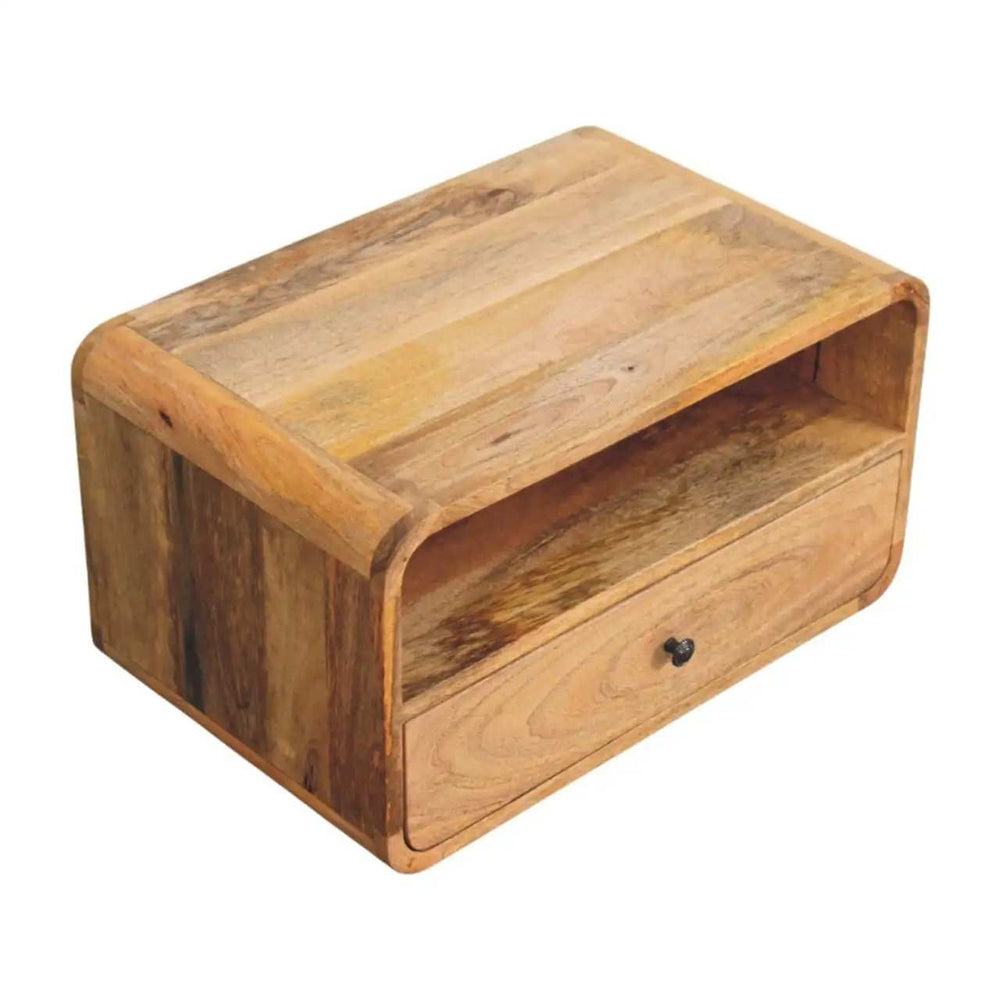 Avora Wall-Mounted Oak-ish Nightstand - Artisan Furniture - Flyclothing LLC