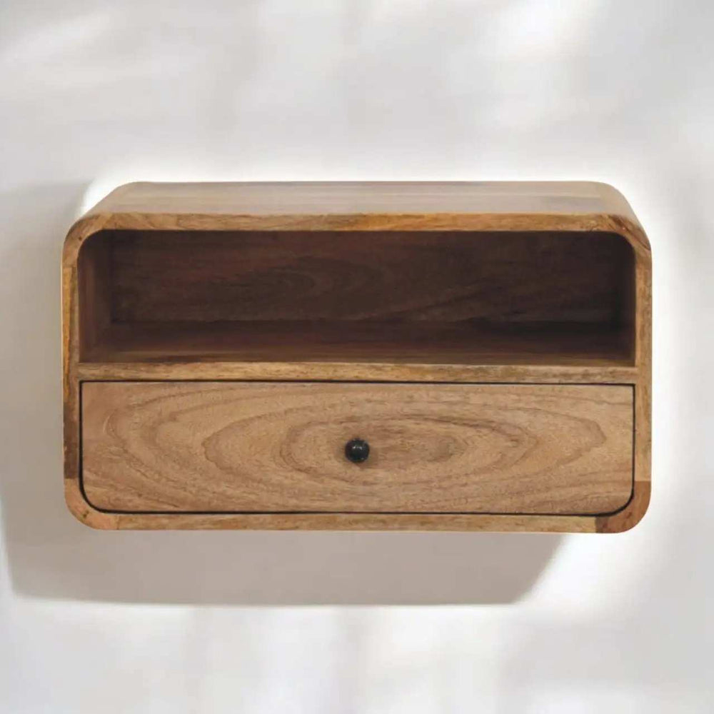 Avora Wall-Mounted Oak-ish Nightstand - Artisan Furniture - Flyclothing LLC