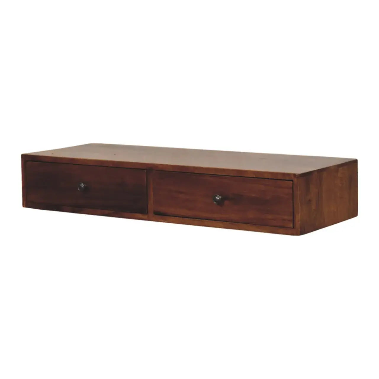 Lunar 2 Drawer Chestnut Wall Mounted Console - Artisan Furniture - Flyclothing LLC