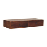 Lunar 2 Drawer Chestnut Wall Mounted Console - Artisan Furniture - Flyclothing LLC