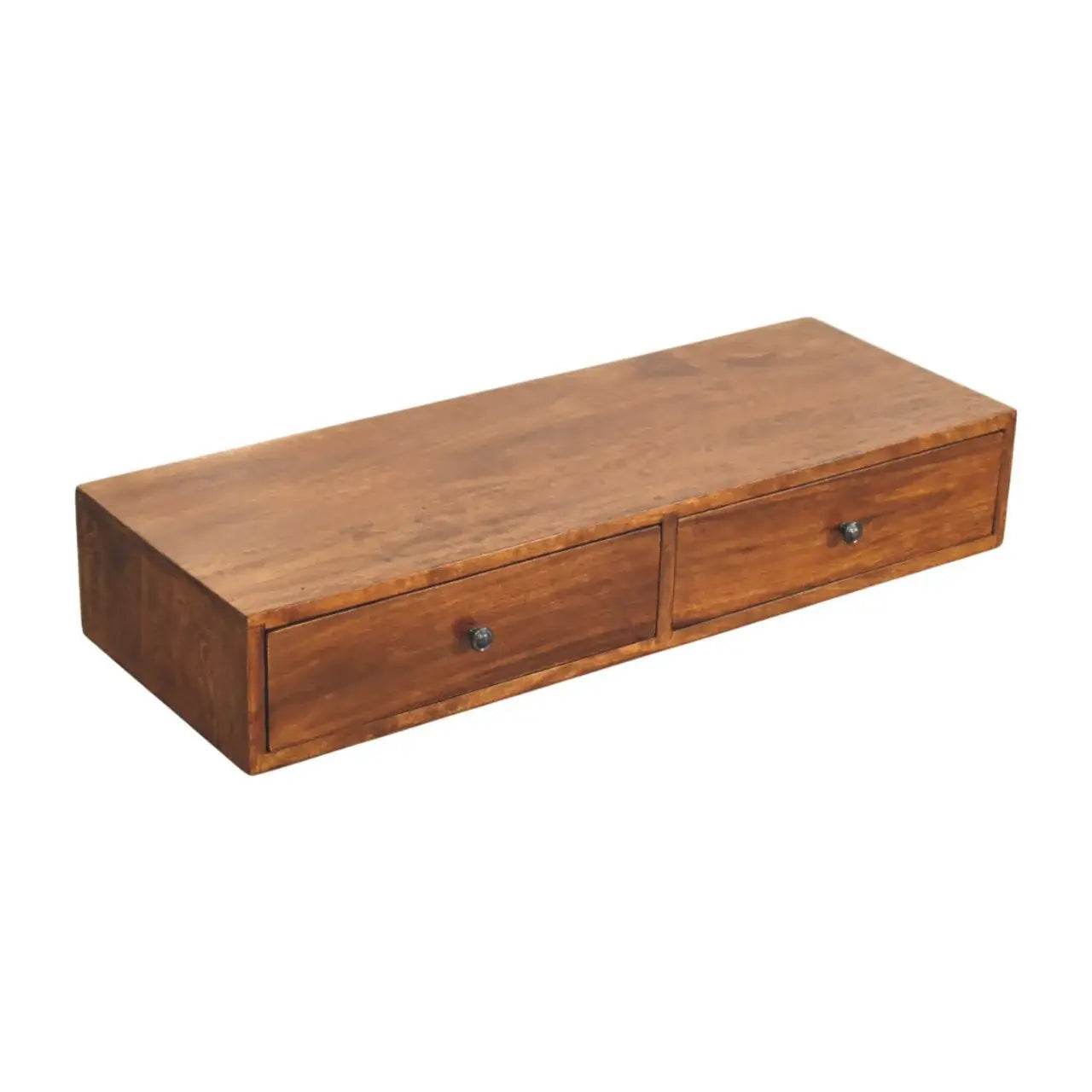 Lunar 2 Drawer Chestnut Wall Mounted Console - Artisan Furniture - Flyclothing LLC