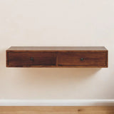 Lunar 2 Drawer Chestnut Wall Mounted Console - Artisan Furniture - Flyclothing LLC