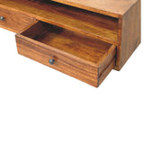 Lunar 2 Drawer Chestnut Wall Mounted Media Unit - Artisan Furniture - Flyclothing LLC