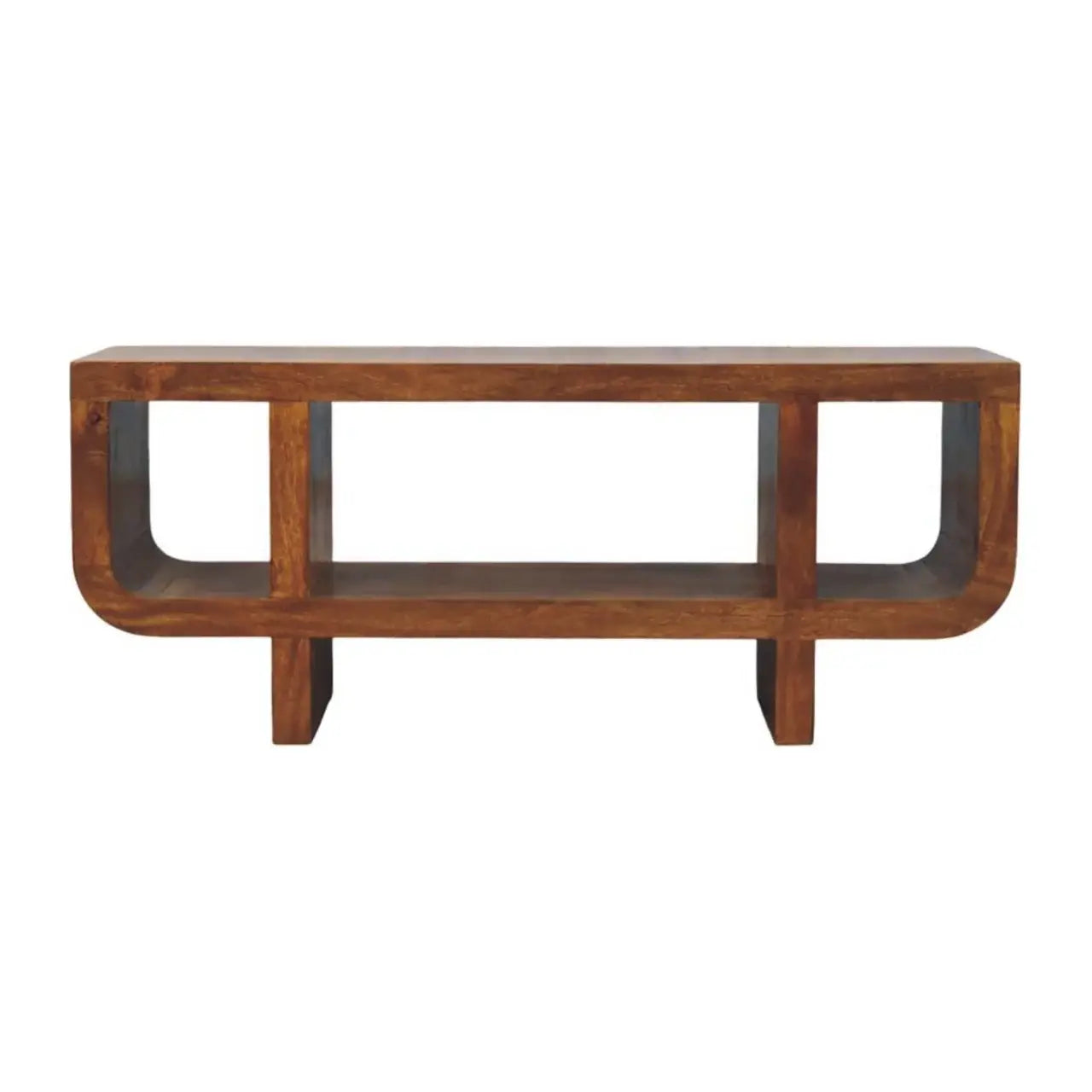 Orion Curved Chestnut Media Unit - Artisan Furniture - Flyclothing LLC
