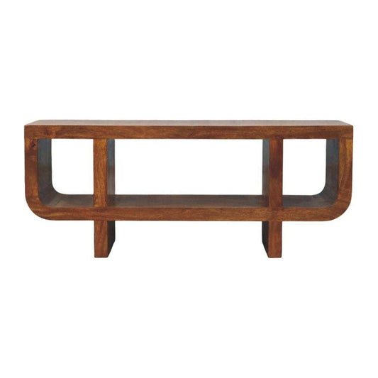 Orion Curved Chestnut Media Unit - Artisan Furniture - Flyclothing LLC
