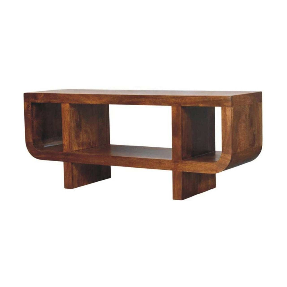 Orion Curved Chestnut Media Unit - Artisan Furniture - Flyclothing LLC