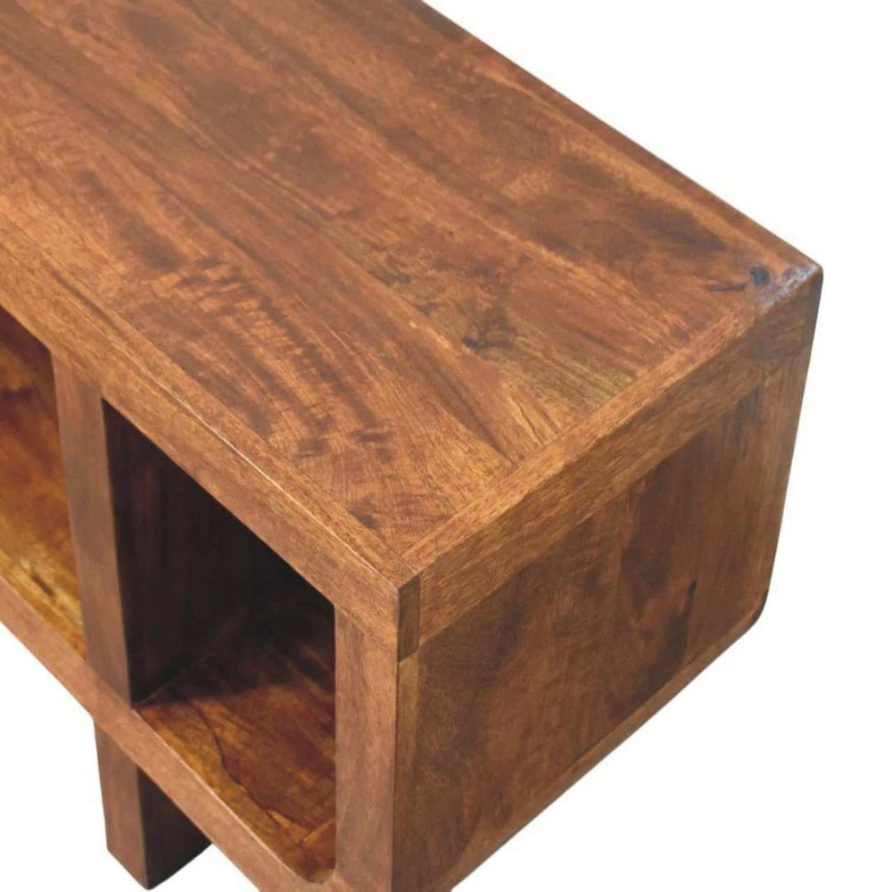 Orion Curved Chestnut Media Unit - Artisan Furniture - Flyclothing LLC